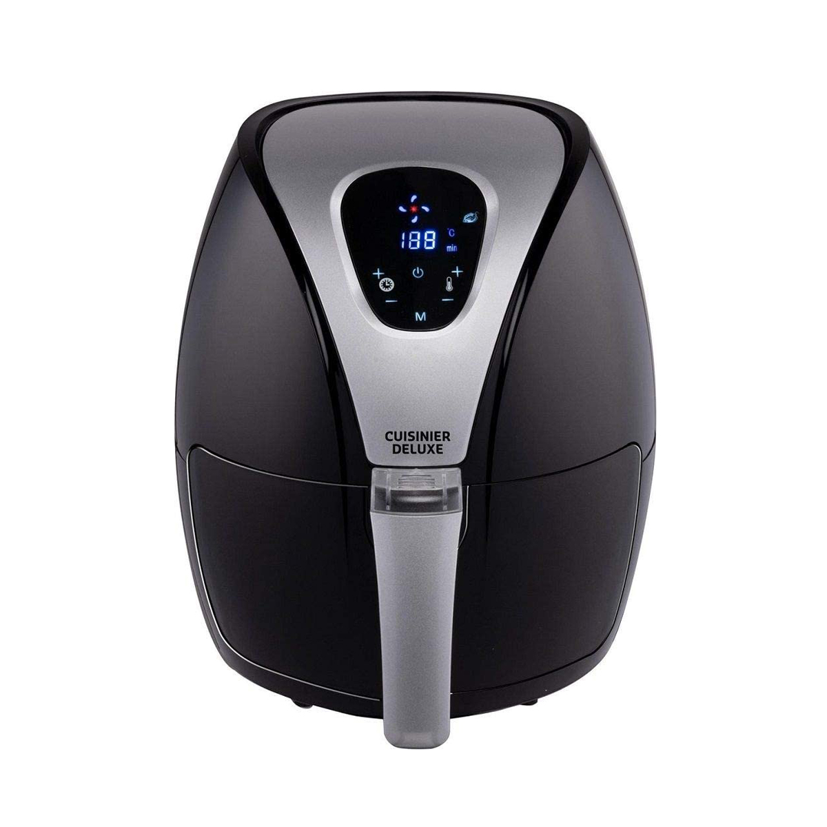 Plastica Cuisinier Deluxe Friggitrice ad Aria Calda Senza Olio Airfryer XL Digitale 3.2 Lt 1400W 